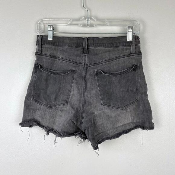Madewell High Rise Denim Shorts Stretch Fitted Through Hips & Thigh Raw Hem 26 - Picture 5 of 10